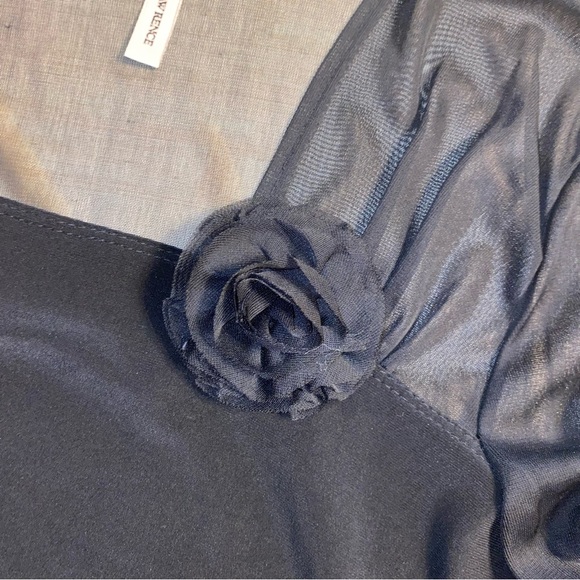 1990’s Vintage Susan Lawerence Square Neck Black 3D Floral Shirt Blouse XL Fairy - Picture 6 of 10